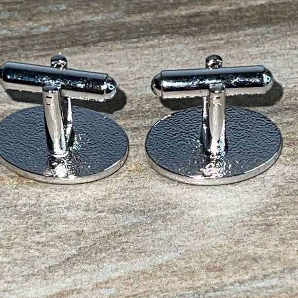 Vintage Retro Cufflink Lot Men’s Silver Tone Square Etched Oval Polished Classic - Picture 6 of 7